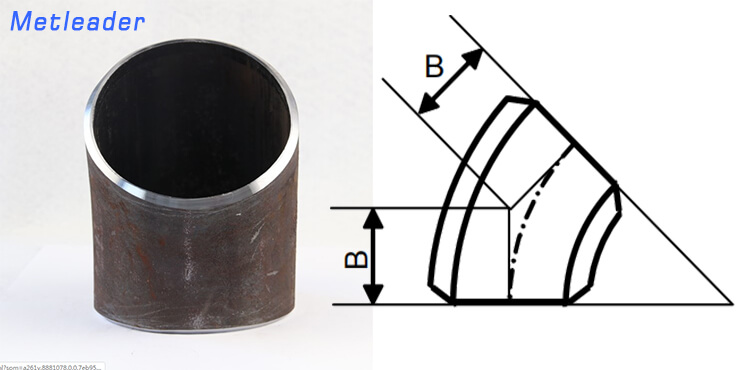 Carbon steel 30 degree pipe elbow drawing